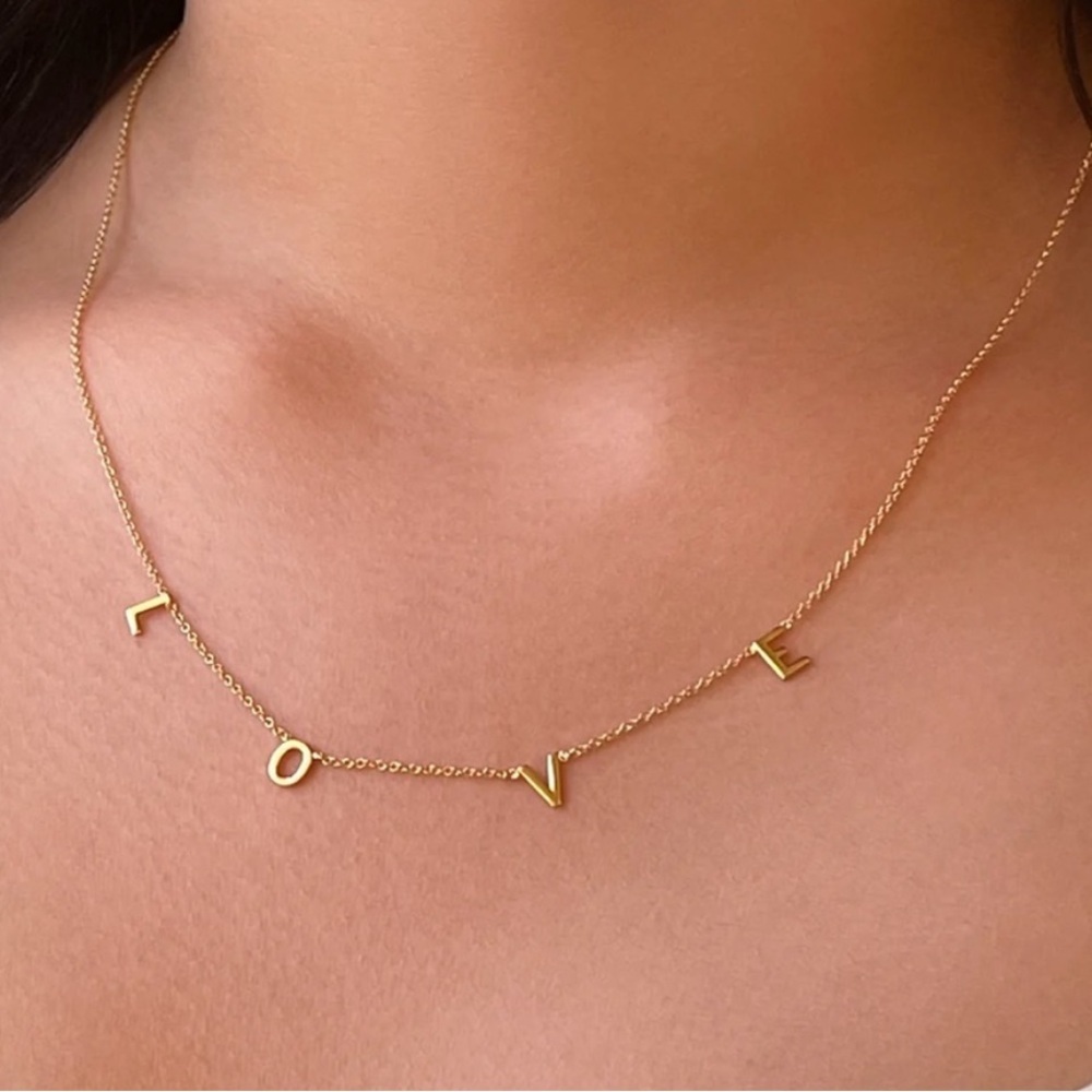 BYCHARI Gold LOVE Letter Necklace